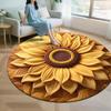 Diatomaceous Earth Floor Mat 3D Sunflower Pattern Plush Quick Drying Non-Slip Absorbent Bath Mat