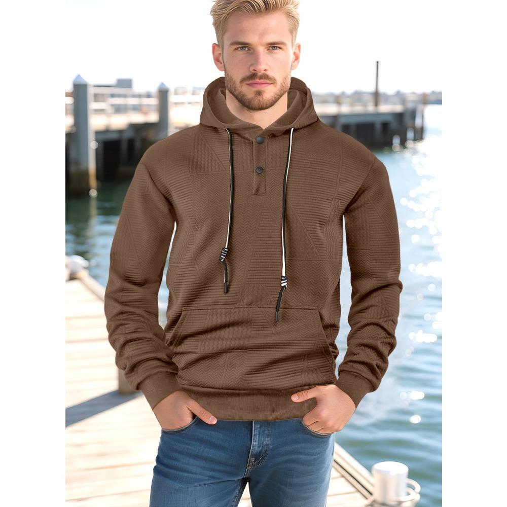 Spring and Autumn New Pullover Solid Color Casual Sports Loose Trendy Long Sleeve Hoodie Men
