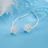 Exquisite Koreanische Schneeflocken Strassstein Quasten Ohrringe
