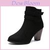 Elegant And Timeless 2018 New Fashion Women's Ankle Boots With 3" Block High Heel
