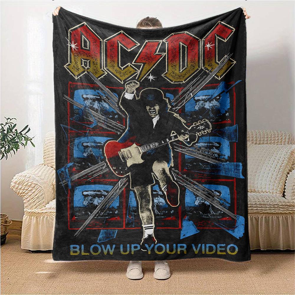 Acdc Guitar Energy Blanket Soft Throw Blanket For Home Bedroom Bed Sofa Travel Office Solid Christmas Blanket