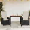 VidaXL 3-piece Bistro Set with Black Braided Resin Cushions, Garden Bistro Set, Balcony Set, 3276831