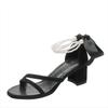 Medium Heel Low Top Sandals Square Head Open Toe Thick Heel Versatile Fashion
