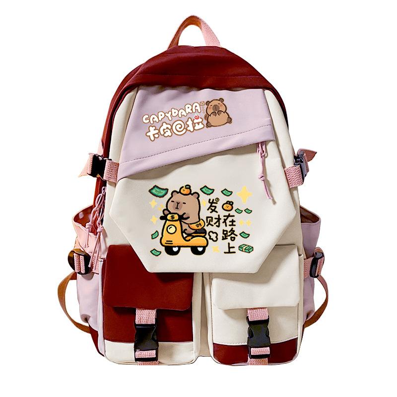 Kapibara's New Student Schoolbag, Personalized Fun Printing Trend, Campus Leisure Burden Reduction Backpack