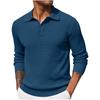 Men's Pullover Collar Knitted Jumper Classic Button Jumper Casual  Long Sleeve Shirt