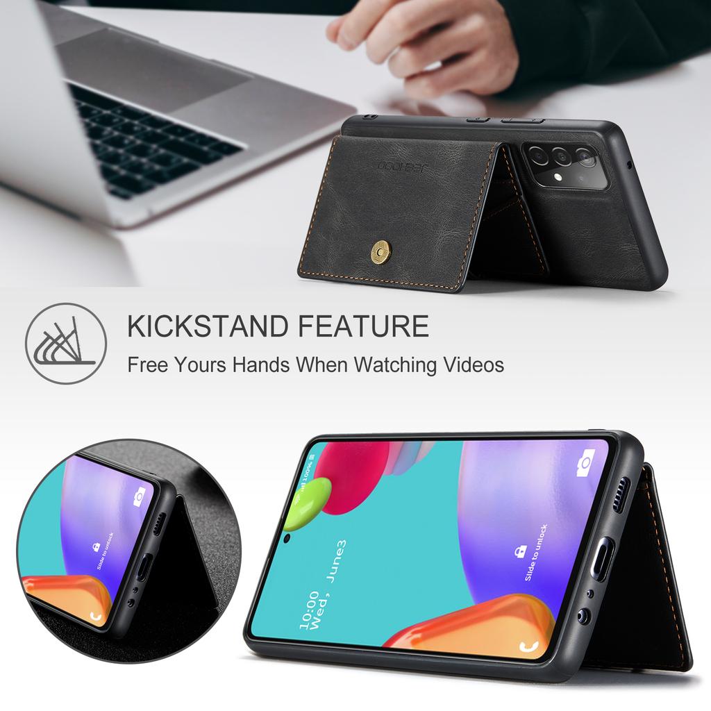 JEEHOOD J01 For Samsung Galaxy A52 4G/5G/A52s 5G Case Leather+TPU Detachable Phone Cover Card Bag