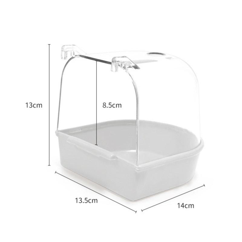 Hanging Bird Bathing Container Clear Plastic Bathtub Bird Pool Bird Cage Bathroom for Garden Birds and Small Pets