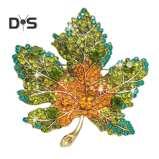 

Женская брошь со стразами в форме клена, булавка для воротника, антиокислительная, антикоррозийная, для вечеринок, вечерних нарядов, одежды, сумки, шарфа, свитера, брошь жёлтый
