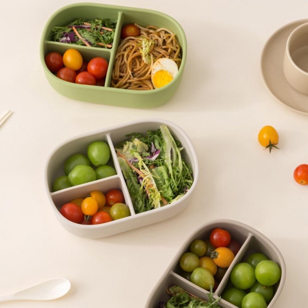 Silicone Food Storage Containers, Pre-meal Preparation Containers, Microwave Exhaust Heating, Easy To Clean, Solid Color, 1000ml