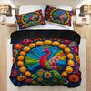 Mexican Peacock Pattern Duvet Cover Set With 2 Pillowcases - Four Seasons Home Dorm Comforter Cover High-Definition Print