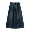DIMANAF 2025 Plus Size Summer Elastic Denim Skirts Women A-Line Fashion Loose Skirt High Waist Vintage