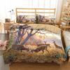 Deer Duvet Cover SetWoodland Animals Elk Moose Bear Wildlife Hunting Country Cabin Bedding SetRustic Farmhouse Comforter Cover