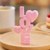 Valentinstagsgeschenk für Sie 2 Stück 3D-gedrucktes gestapeltes LOVE-Buchstaben-Ornament mit Herz-Dekor, Romantische Jubiläums-Freundin Tischdekoration Liebes-Skulptur,