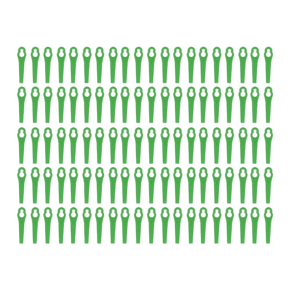 100pcs Durable Plastic Plastic Cutter Blades Nylon Replacement Lawn Mower Cutting Tool Green/Red Grass Trimmer Blade Lawn Mower