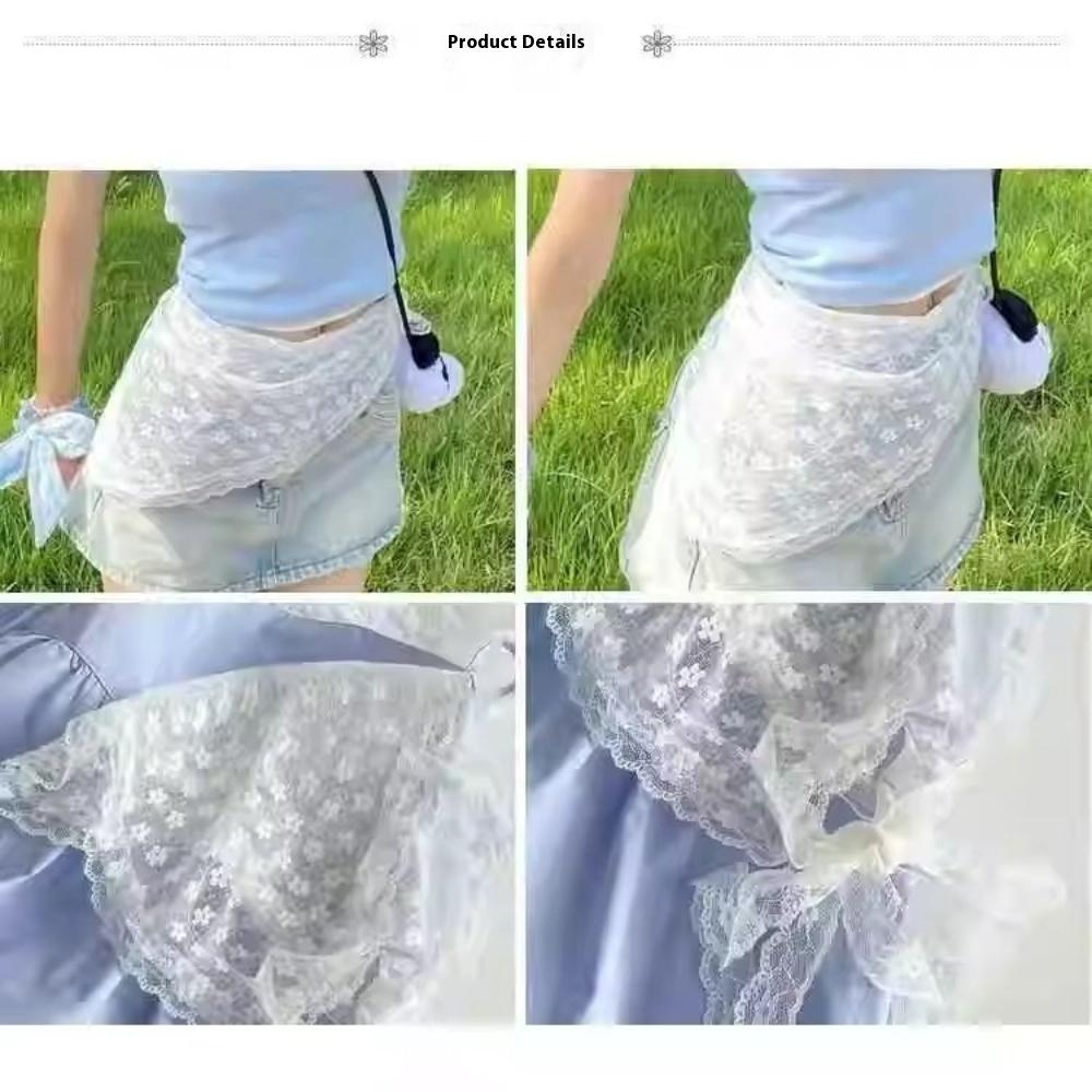 Lace Waist Scarf Belt | Apricot Layering Accessory | Jeans Styling & Head Wrap