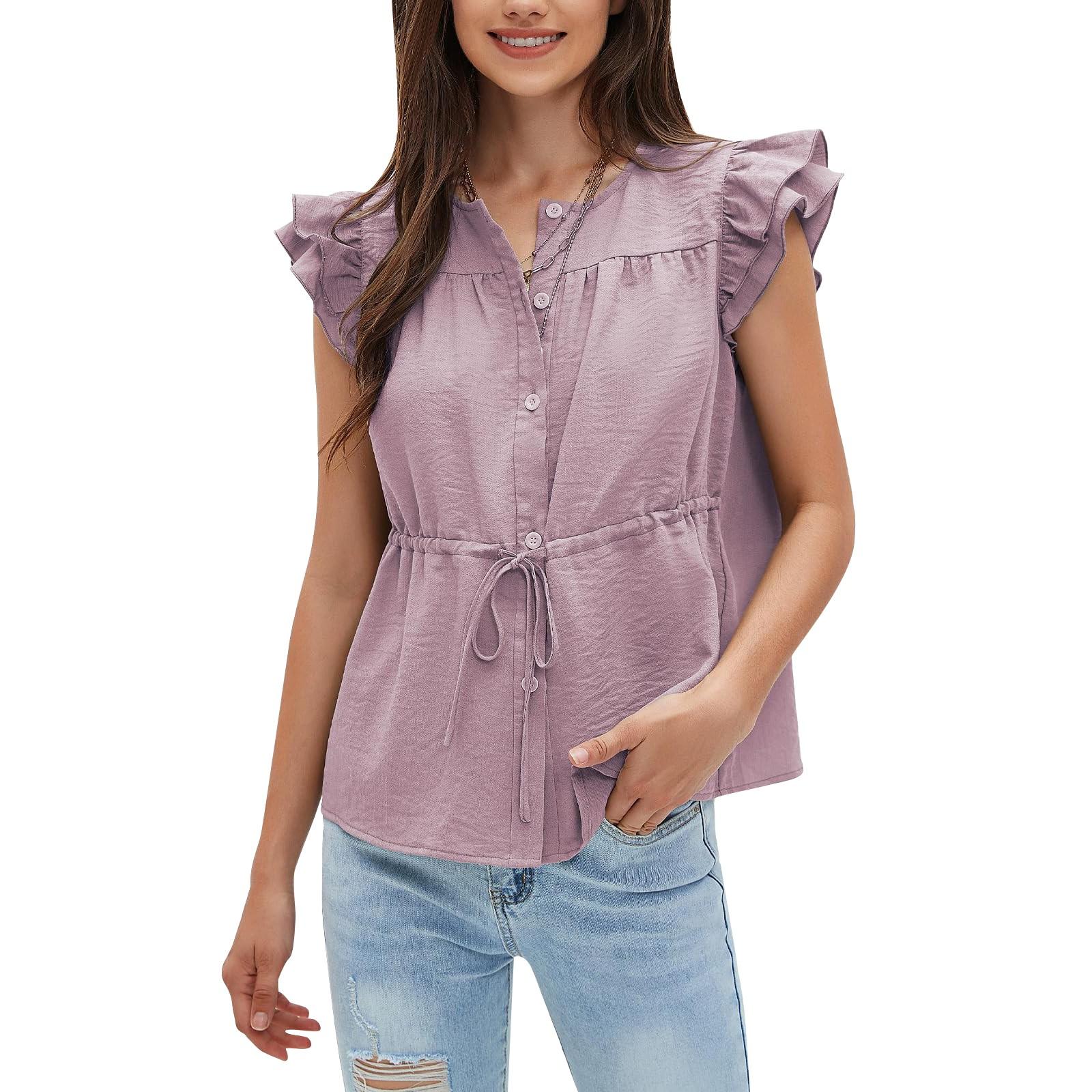 

Женская рабочая рубашка с плиссировкой и рукавом 3/4, рубашка с V-образным вырезом, повседневная рубашка с завязками на талии, деловая рубашка M красный