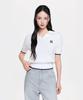 Emelbi Women'S Varsity Cable Open Collar Short Sleeve Knit Ny (White)