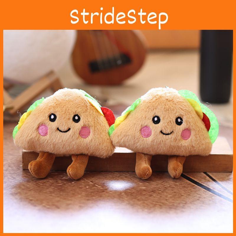 Bread Taco Plush Doll Keychain Bag Charm With Pp Cotton Fill For Gift Kids