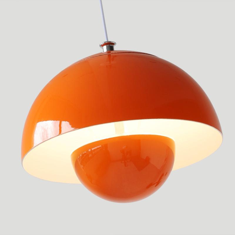Lampă Suspendată Japoneză Retro Bauhaus Portocalie Modernă Nordică Decor Acasă Noptieră Dormitor Placă Candelabre LED Senzație Atmosferică