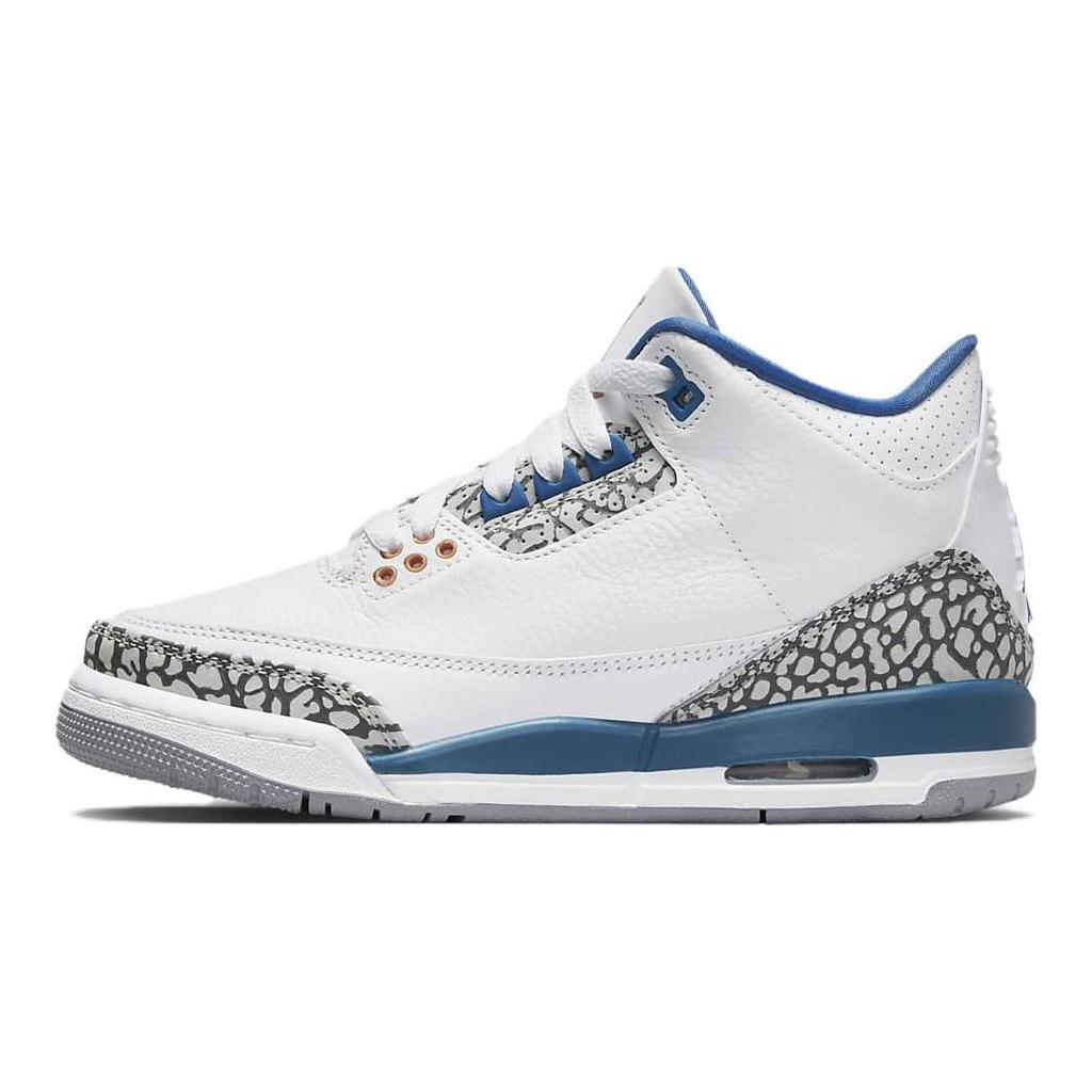 Air Jordan 3 Retro GS Washington Wizards Kids Sneakers White True-Blue Metallic-Copper DM0967-148