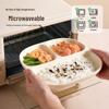 BJ Ceramic 3-Compartment Square Breakfast Plate