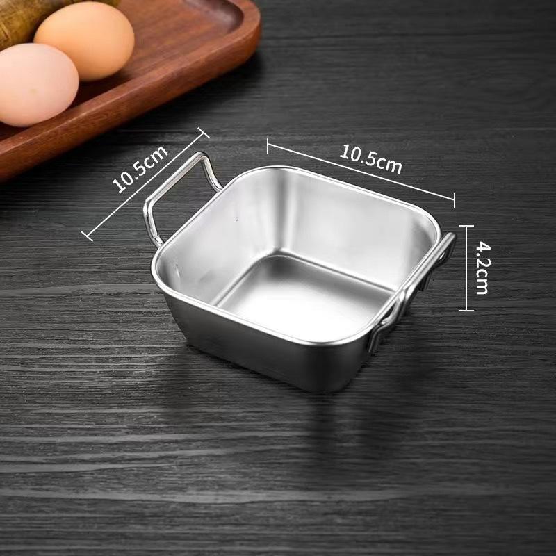 

304 Stainless Steel French Fries Basket Durable Double Ear Snacks Plate Cooler Dish Candy Dessert Small Silver