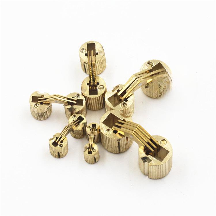 Copper 180° Column Bucket Hinge, 8mm-16cm, Pure Copper Concealed Hinge In Gift Box