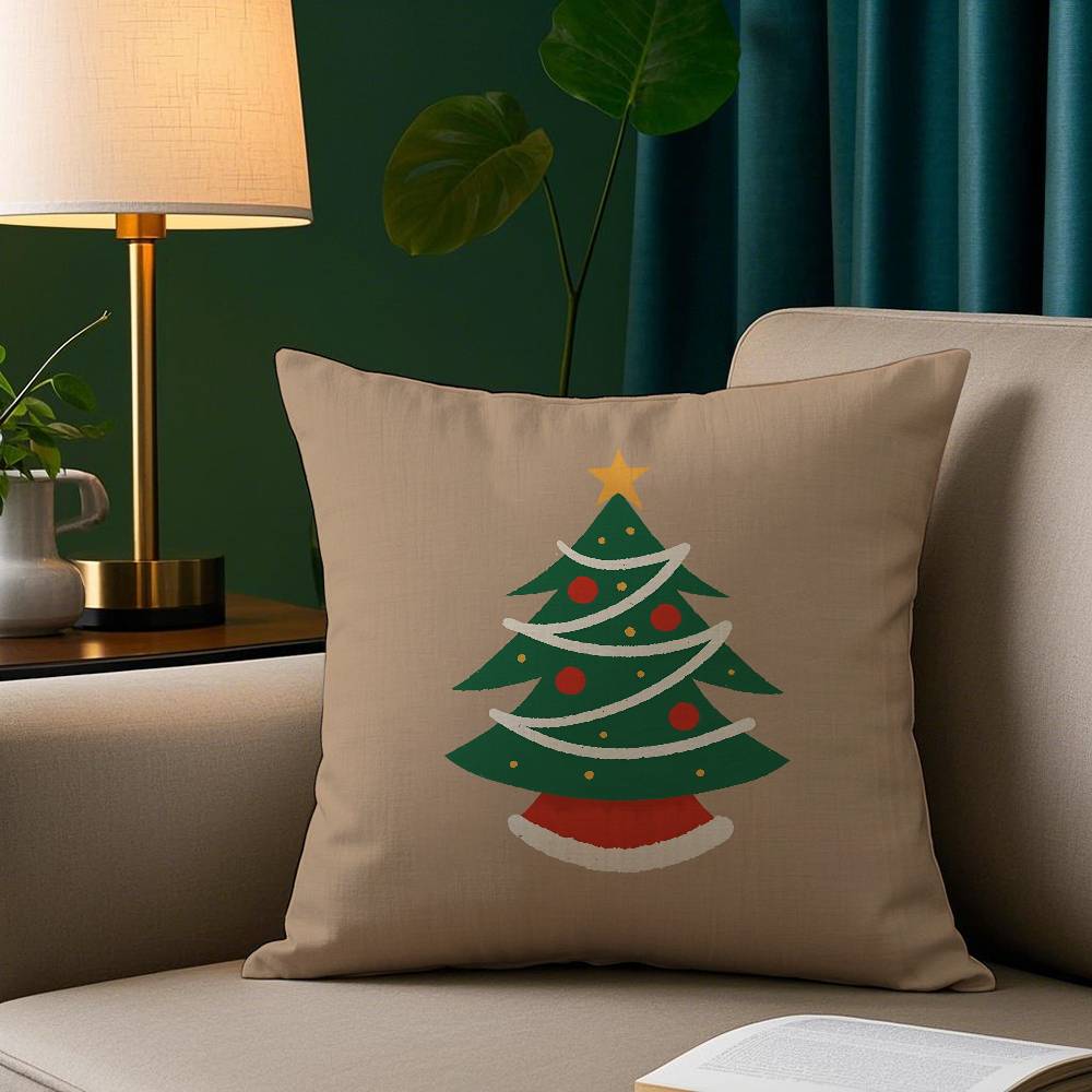 

Christmas Pillow Case Plush Fabric Soft Pillowcase Double Sided Print Sofa Cushion Cover Throw 12x12Inch