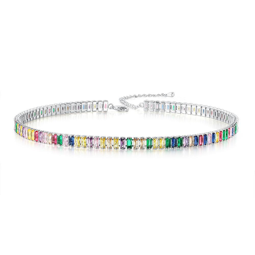 Sexy Crystal Tennis Short Choker Necklace for Women Luxury Dazzling Iced Out Zirconia Collar Chain On Neck Fashion Party Jewelry