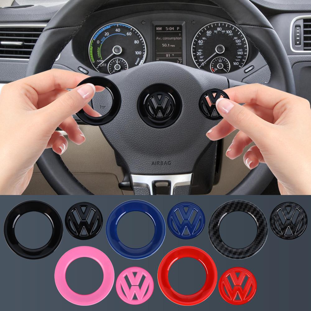 Pentru VW Volkswagen Jetta MK5 Golf Mașină Plastic ABS Volan Logo Cerc Ornament Autocolant pentru VW Golf Polo Jetta Touran Mk6 Tigua