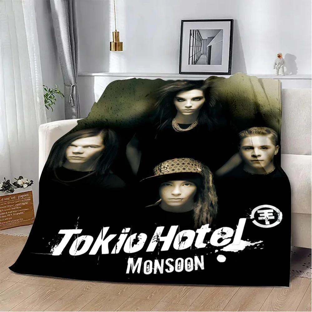 Tokio Hotel Rocková kapela Bill Kaulitz Tištěná deka Piknikové deky Teplá deka Měkká a pohodlná deka Domácí cestovní dárek