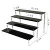 Black Acrylic Multi-Layer Display Stand for Model Figures, Bracelets, and Jewelry Storage.
