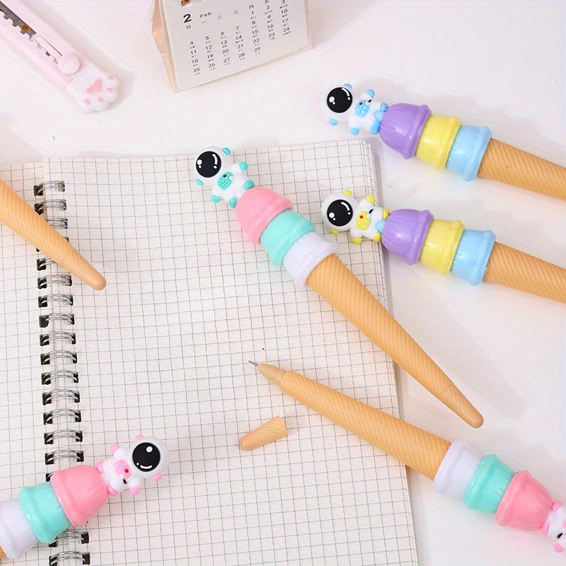 Back To School Season 36pcs 0.5mm Cute Soft Rubber Astronaut Ice Cream Neutral Pen Cartoon Astronaut Styling Pen Boy Gift Pen Prize Pen