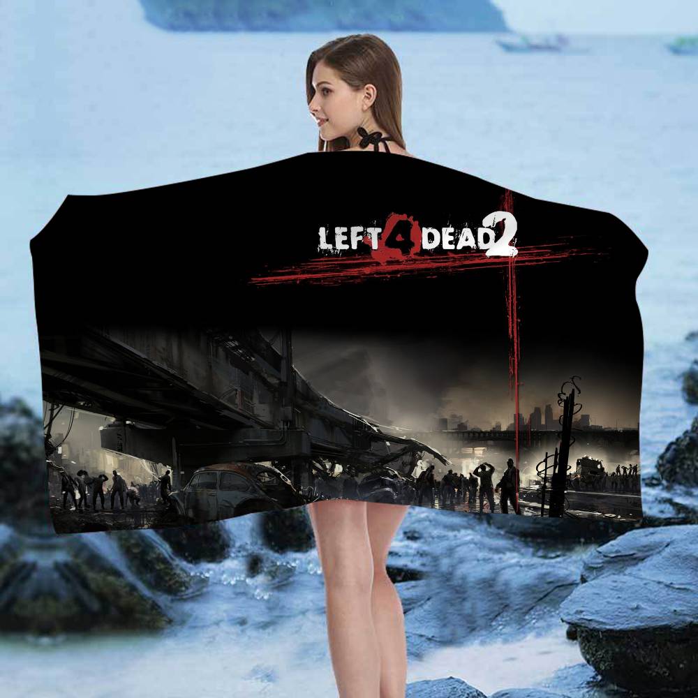 Action Game L-Left 4 Dead Beach Towel Colorful Bath Towels for Girl Microfiber Quick Dry Custom Sand Free Beach Yoga Spa Gym