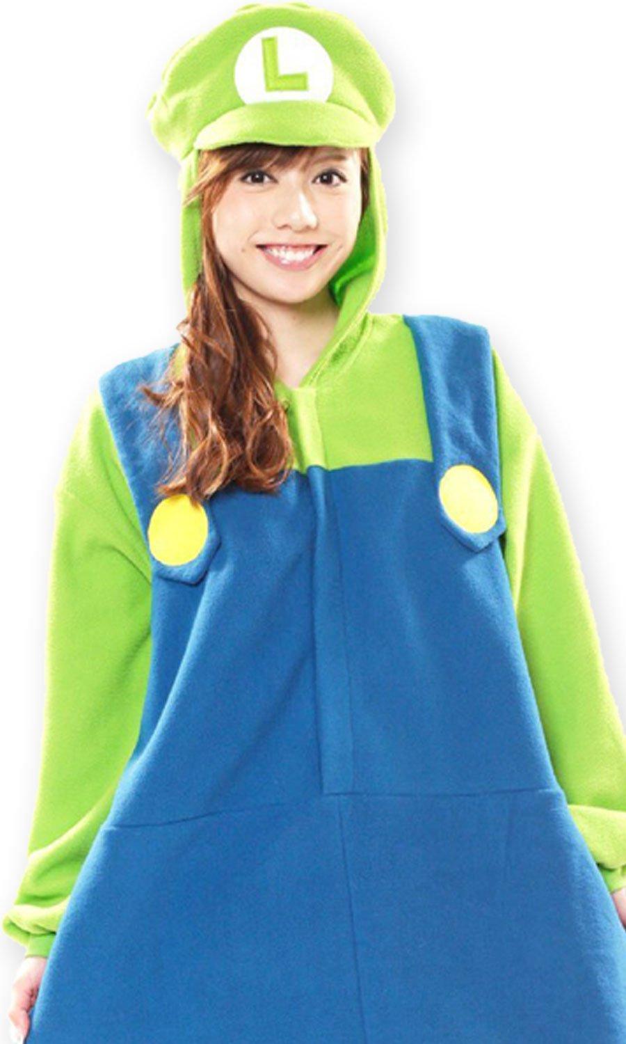 Super Mario Luigi Mascot Costume Bros. (Unisex, 165cm-175cm) зелёный