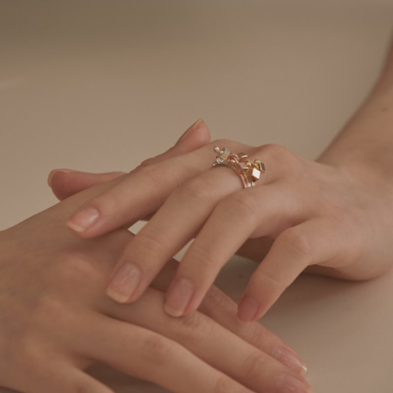 BONAFIDE JEWELRY Cross Ball-Up Ring