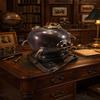Capacete de Mergulho Mark V Antigo Marrom 18 Polegadas Decoração Náutica Decoração de Casa