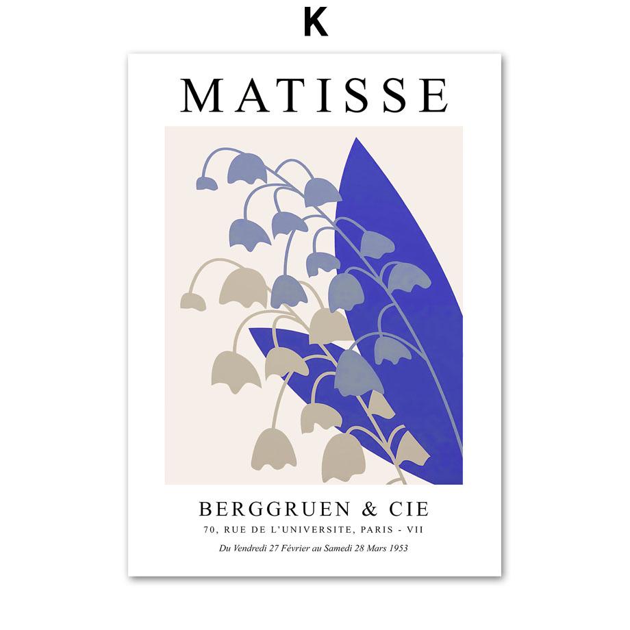 Blue Matisse Picasso Bauhaus Coral Leaves Wall Art Canvas Painting Nordic Posters And Prints Wall Pictures For Living Room Decor