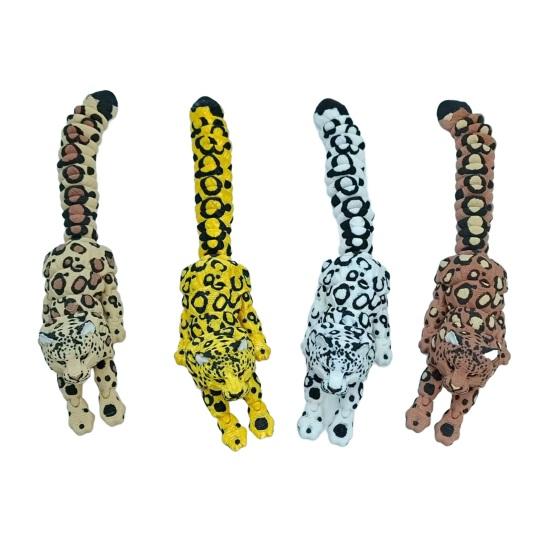 3D Printed Leopard Figurine Movable Joints Leopard Figure Articulated Animal Model Fidget Toy Home Office Bookshelf Decoration Ornament
