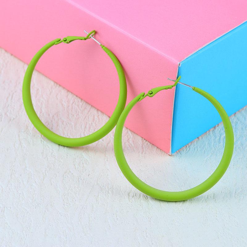 Trend Smooth Hoop Earrings for Women Pink Blue Black Red Korean Sweet Purple Loop Earings 925 Silver Needle