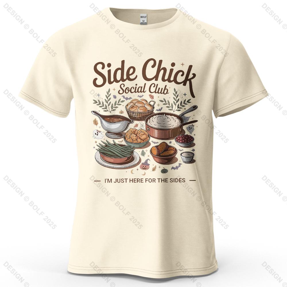 

Side Chick Social Club Printed Men s T-Shirt 100% Cotton Oversized Funny Graphic Tees for Women Tops Tees Casual Streetwear 4XL