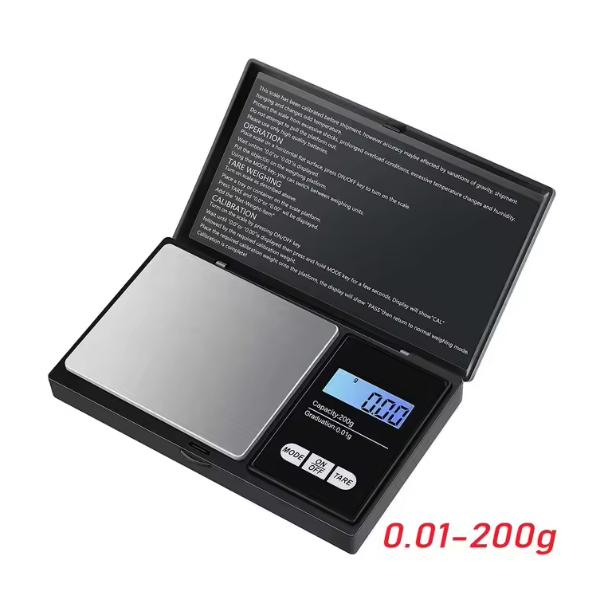 Mini cântar de bijuterii Cântar digital electronic de înaltă precizie Cântar de buzunar portabil Bijuterii Gram de aur Cântar de bucătărie Cântar LCD albastru Iluminare de fundal