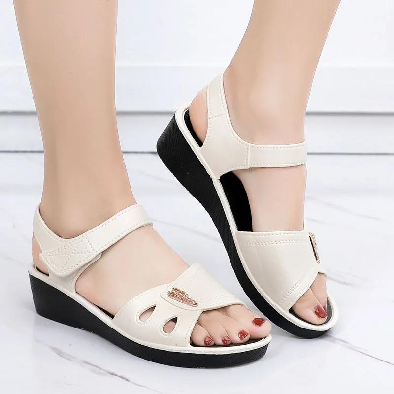 Sandalias Women Fashion Sweet Peep Toe High Quality Spring & Summer High Heel Shoes Lady Casual Comfort Beige Sandals Ab536