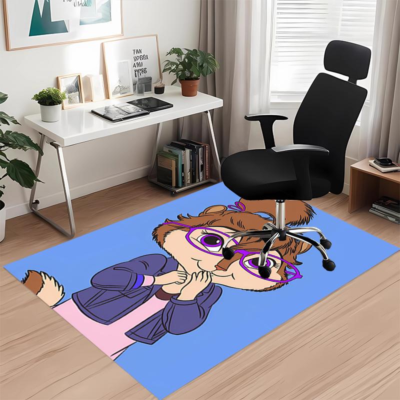 Tapete com Estampa de Alvin e os Esquilos para Cadeira de Escritório Sala de Estar Quarto Cozinha Decoração de Ambientes Presentes