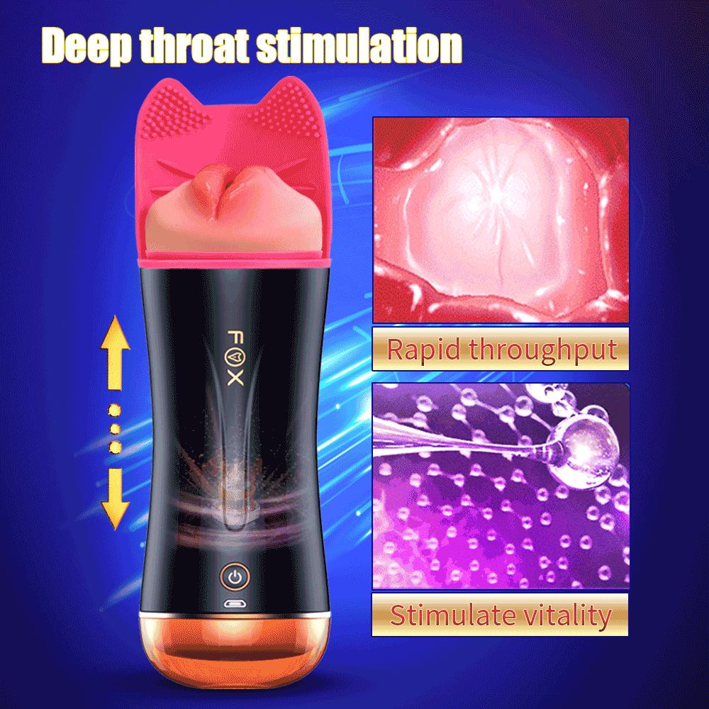 2 In 1 Automatic Masturbator Cup For Men Real Blowjob Machine Man Real Vagina Silicone Vibrator Masturbation Male Adult Sex Toy