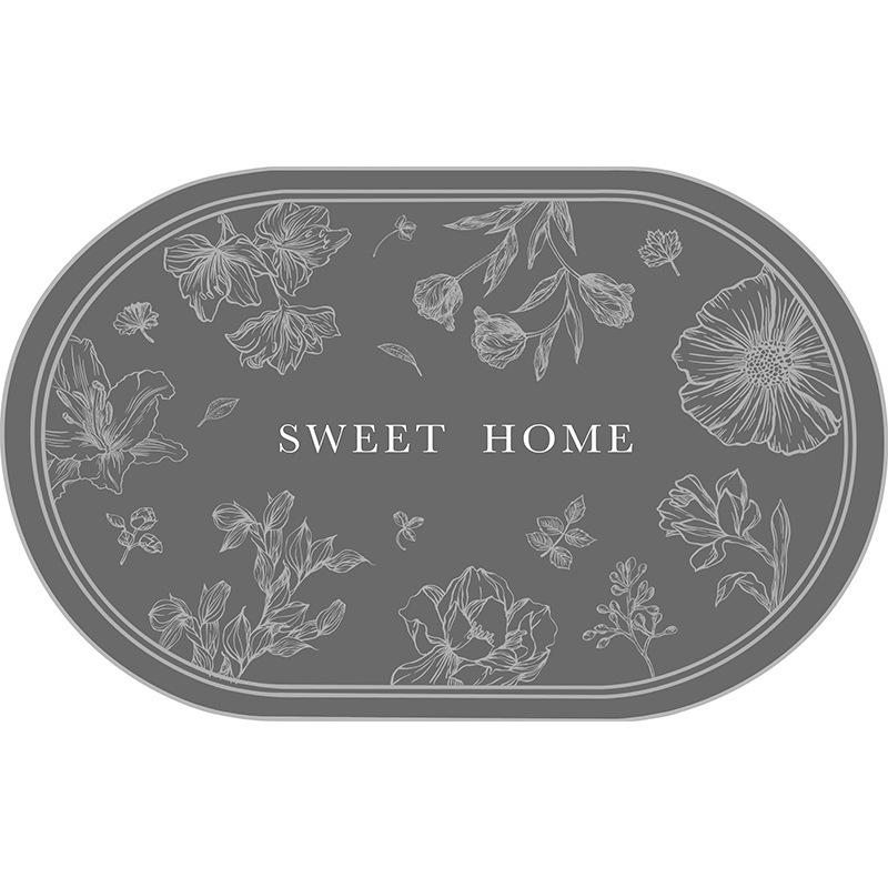 Luxury Flower Toilet Door Dirty and Easy To Take Care of Door Mat Toilet Bathroom Moisture-wicking Quick Drying Non-slip Foot Mat