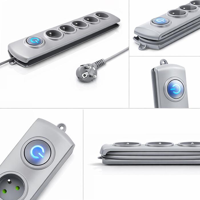 Qoltec Surge Protector Power Strip | 5 Sockets | 1.8m | Gray