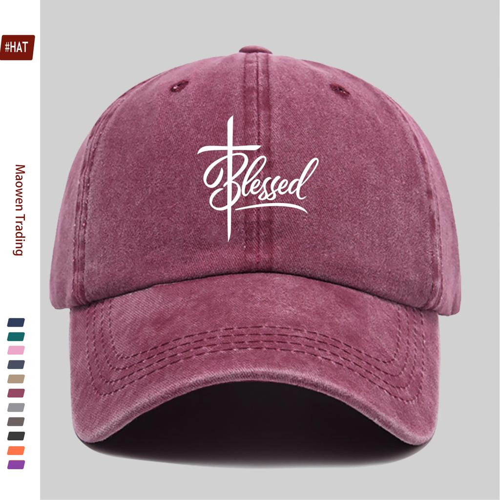 Pc Pcs Womens  Mens Vintage Washed Trucker Baseball Cap with Letter  Print Adjustable Buckle Strap Lightweight Suitable