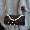 Niche pearl handbag women's autumn new shoulder underarm bag lady fashion pillow bag women
