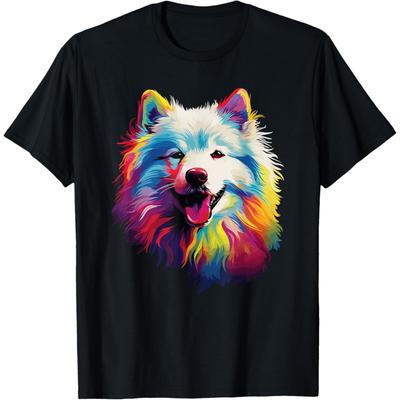 Watercolor Colorful Samoyed Dog T-Shirt